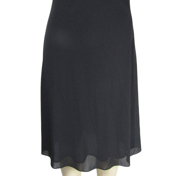 VTG Y2K SLIP DRESS BABY DOLL 100% Silk Black Whimsigoth Fairy LBD Loft Dress 8 - Picture 3 of 11